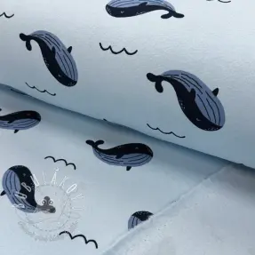 Teplákovina počesaná JOGGING Whales blue
