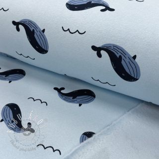 Teplákovina počesaná JOGGING Whales blue