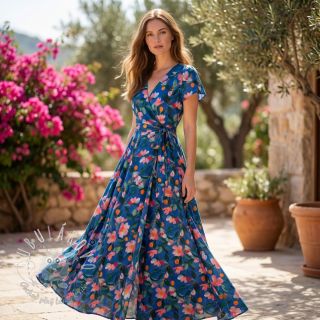 Viskóza STRETCH Flowers Dorothia digital print