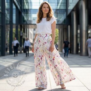 Bavlnená látka VOILE Emily flowers digital print