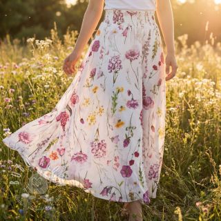 Bavlnená látka VOILE Emily flowers digital print