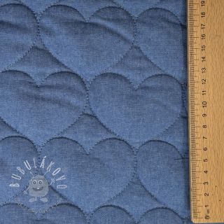 Prešívaná látka DENIM Hearts