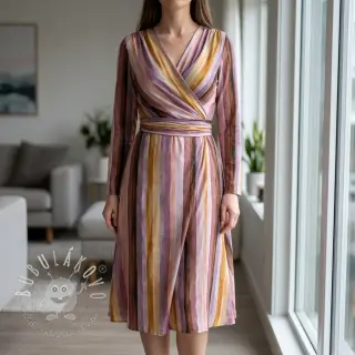 Viskóza RADIANCE Stripes lavender digital print