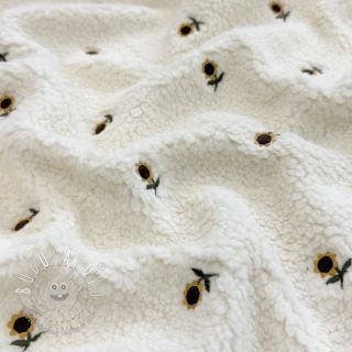 Kabátovina TEDDY JACQUARD EMBROIDERY Sunflower