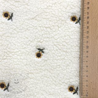 Kabátovina TEDDY JACQUARD EMBROIDERY Sunflower