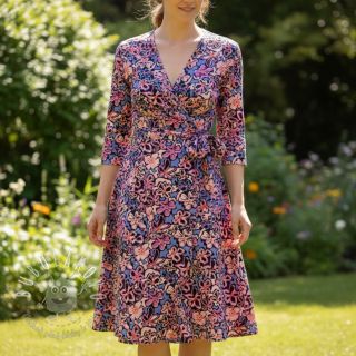 Viskóza STRETCH Flowers Junie black