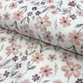 Dvojitá gázovina/mušelín Flowers Jana digital print