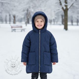 Prešívaná látka ZIG ZAG navy