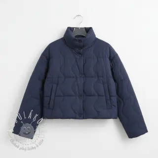Prešívaná látka ZIG ZAG navy