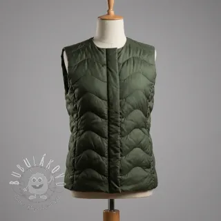 Prešívaná látka ZIG ZAG army green