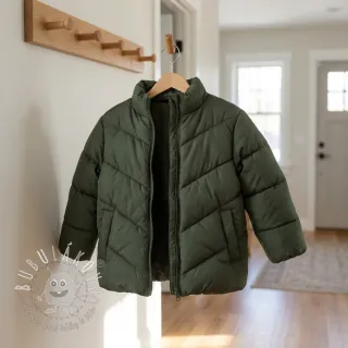 Prešívaná látka ZIG ZAG army green