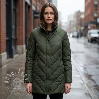 Prešívaná látka ZIG ZAG army green