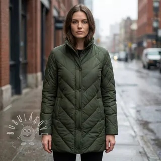 Prešívaná látka ZIG ZAG army green
