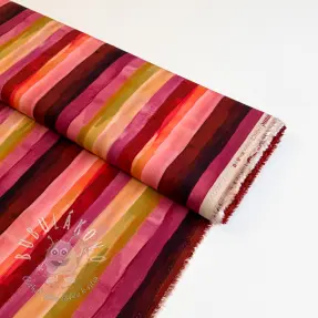 Viskóza RADIANCE Stripes burgundy digital print