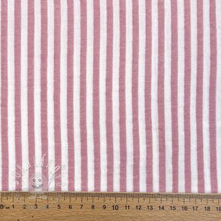Dvojitá gázovina/mušelín YARN DYED Summer stripe rose