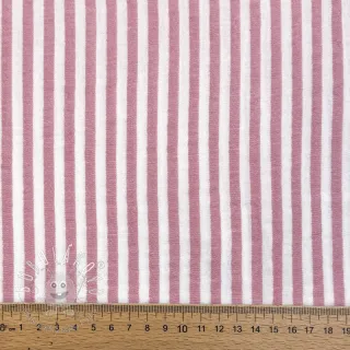 Dvojitá gázovina/mušelín YARN DYED Summer stripe rose