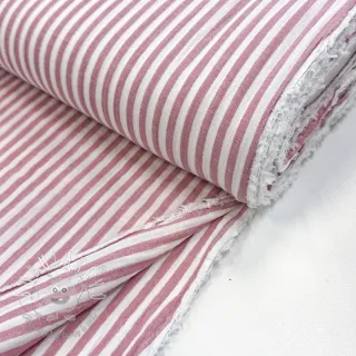 Dvojitá gázovina/mušelín YARN DYED Summer stripe rose
