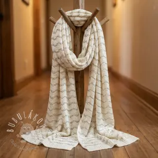 Pletenina jacquard LUREX ecru
