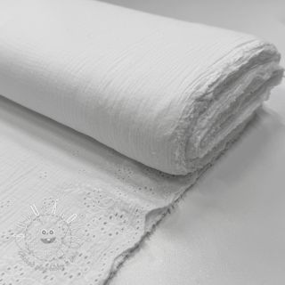 Dvojitá gázovina/mušelín BORDER Helene white