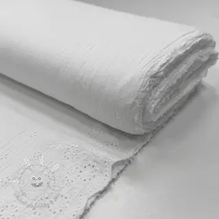 Dvojitá gázovina/mušelín BORDER Helene white