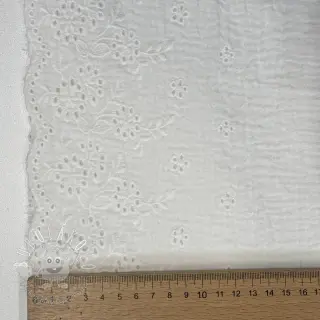 Dvojitá gázovina/mušelín BORDER Helene white