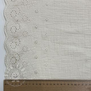 Dvojitá gázovina/mušelín BORDER Helene natural