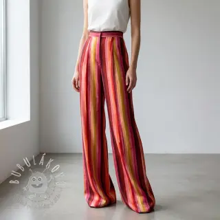 Viskóza RADIANCE Stripes burgundy digital print