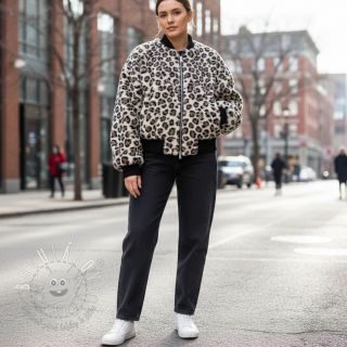 Kabátovina TEDDY JACQUARD Animal skin brown