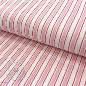 Dvojitá gázovina/mušelín YARN DYED Stripe in stripe pink