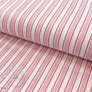 Dvojitá gázovina/mušelín YARN DYED Stripe in stripe pink