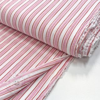 Dvojitá gázovina/mušelín YARN DYED Stripe in stripe pink