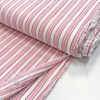 Dvojitá gázovina/mušelín YARN DYED Stripe in stripe pink