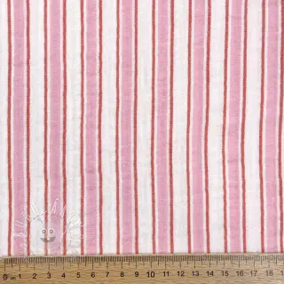 Dvojitá gázovina/mušelín YARN DYED Stripe in stripe pink