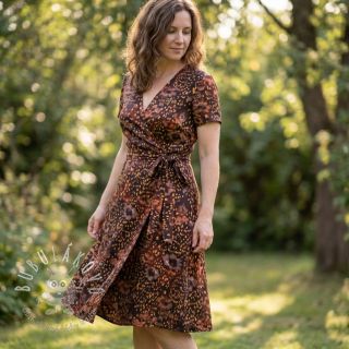 Viskóza SATIN Abstract flow digital print