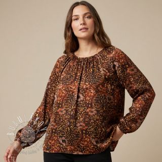 Viskóza SATIN Abstract flow digital print