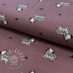 Bavlnená látka FLANNEL Zebras mauve