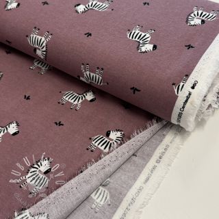 Bavlnená látka FLANNEL Zebras mauve