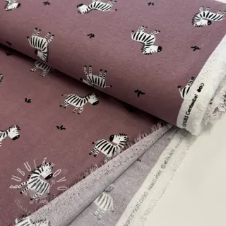 Bavlnená látka FLANNEL Zebras mauve