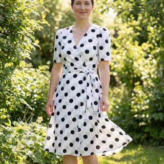 Viskóza RADIANCE Polka BIG dot white