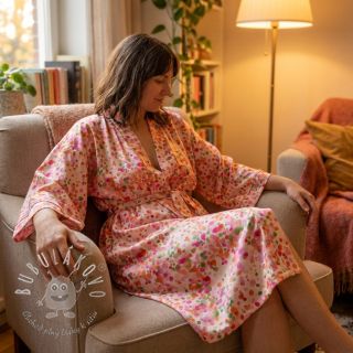 Viskóza SATIN Dots digital print