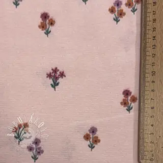 Bavlnená látka FLANNEL Flowers light pink