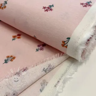 Bavlnená látka FLANNEL Flowers light pink