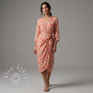 Viskóza RADIANCE Abstract orange digital print