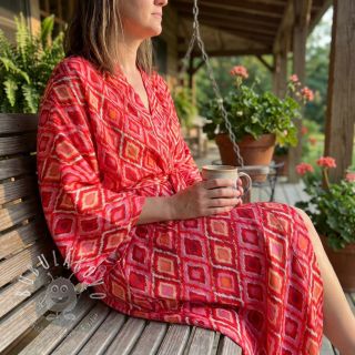 Viskóza RADIANCE Abstract red digital print