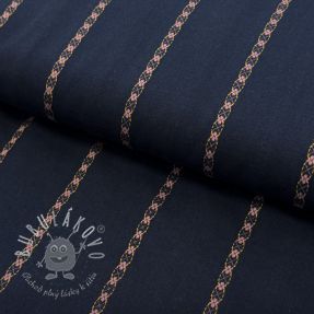 Bavlnená látka JACQUARD DOBBY navy