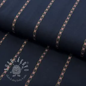 Bavlnená látka JACQUARD DOBBY navy