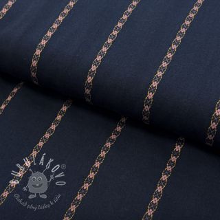 Bavlnená látka JACQUARD DOBBY navy