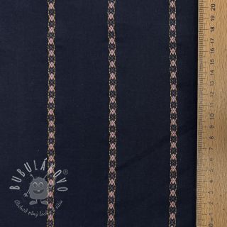 Bavlnená látka JACQUARD DOBBY navy