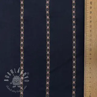 Bavlnená látka JACQUARD DOBBY navy