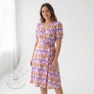 Viskóza ECOVERO Flowers Celia white